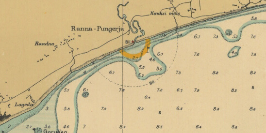 Маяк Раннапунгерья на карте 1926 года.