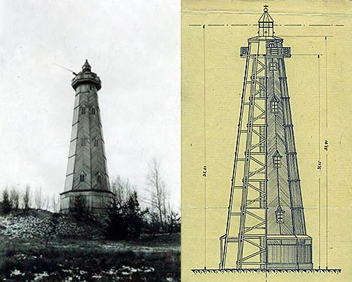 Деревянный маяк Найссаар 1946 года постройки